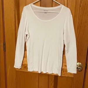 Ladies White Long Sleeve Tee